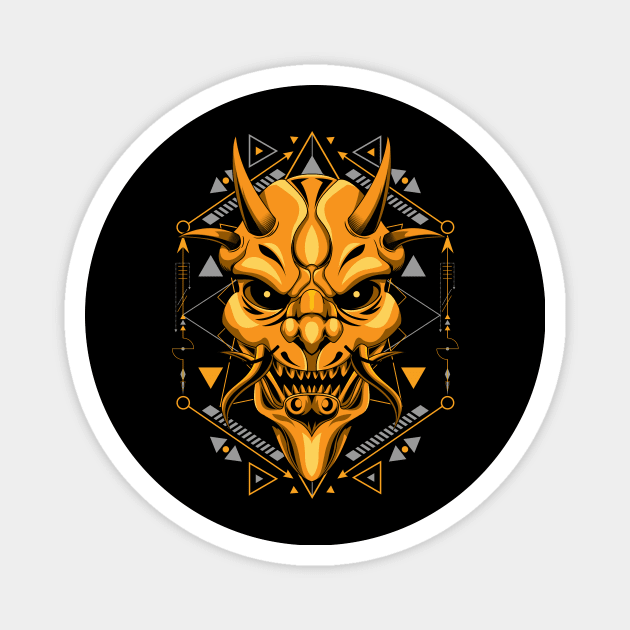 japan mask oni samurai Magnet by SHINIGAMII